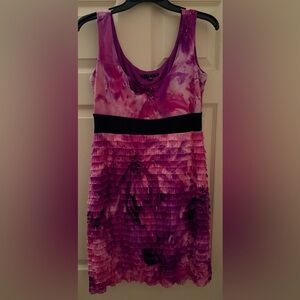 Tiana B. Elegant Floral Ruffle Sleeveless Dress